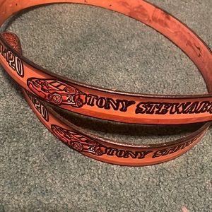 Vintage Tony Stewart #20 NASCAR leather belt- Custom cut to size